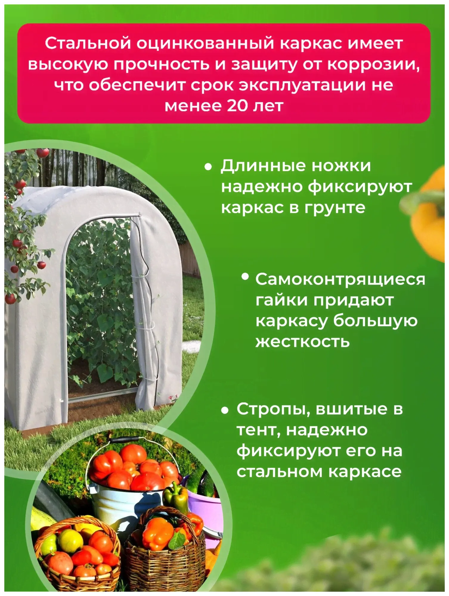 Теплица Агроном Чудотеплица V3.0 Сибирский Агроном 4х1,65х1,85 м-1